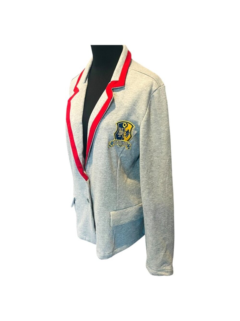 Beetlejuice Astrid Graphic Blazer Gray Large NEW w/ Tags Long Sleeve Button Up - Picture 1 of 6